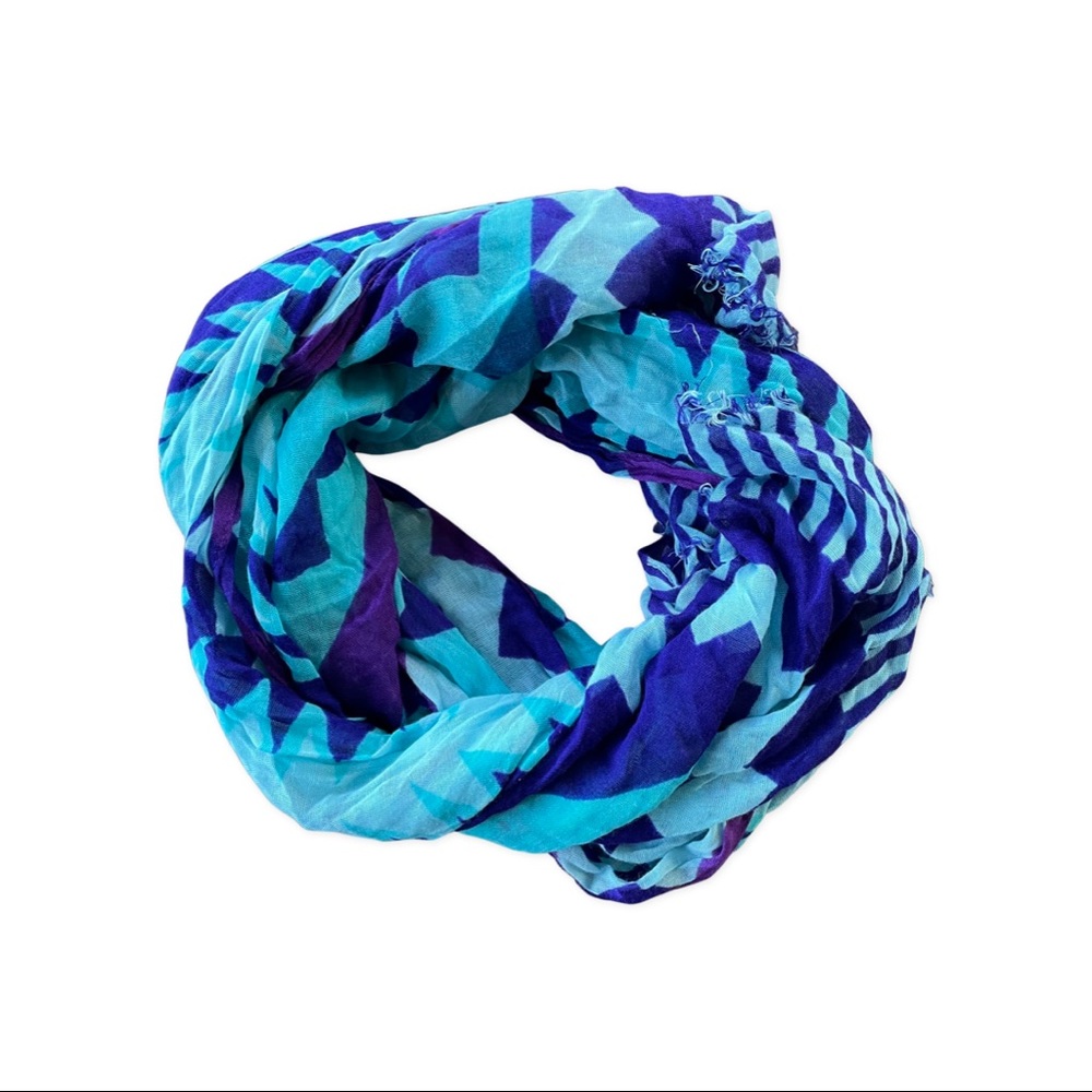 Aqua and Purple Scarf Lightweight Aztec/Southwestern print.